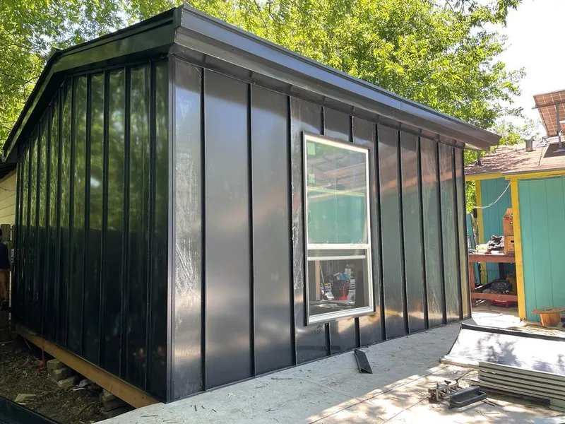 Black standing seam metal wall panels for Metal Roof Installation in Belleville